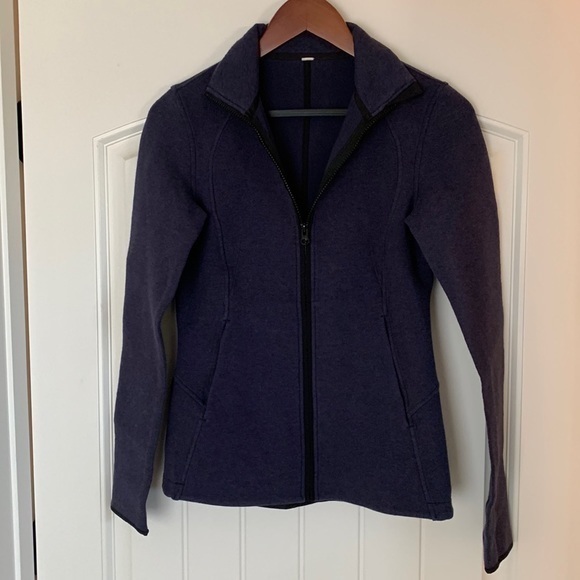 Rare Lululemon Navy Full Zip Sweatshirt Jacket Women’s Size 4 - Picture 1 of 11